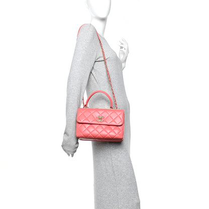 Chanel Lambskin Quilted Small Trendy CC Flap Dual Handle Bag Dark Pink 2 of 10