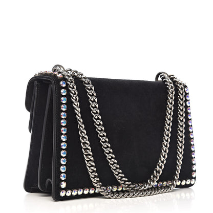Gucci Suede Crystal Small Dionysus Shoulder Bag Black 3 of 12