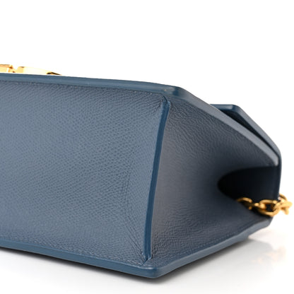 Christian Dior Grained Calfskin Embossed 30 Montaigne Chain Flap Bag Blue 10 of 12