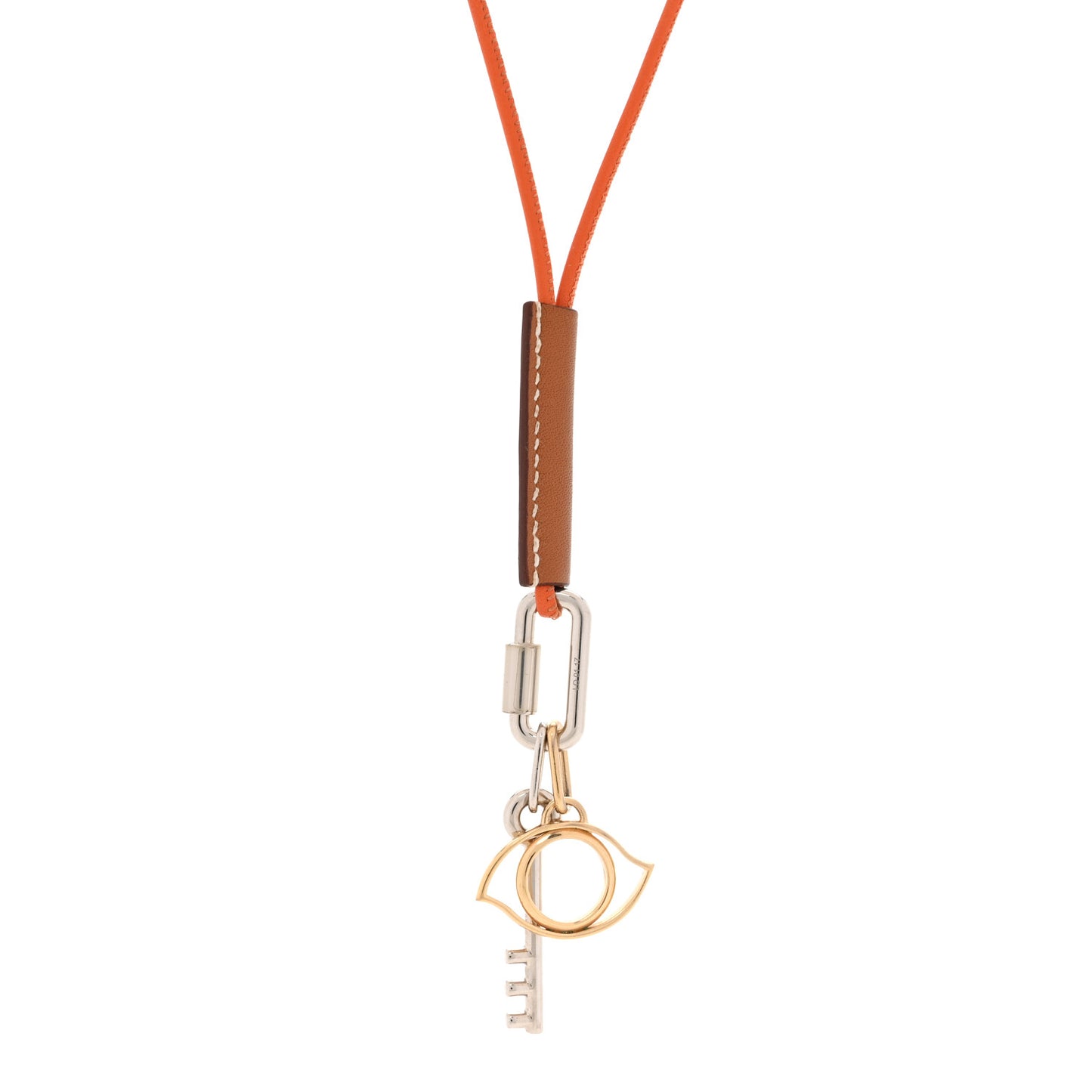 Palladium Permabrass Curiosite Pendant Necklace Orange Gold