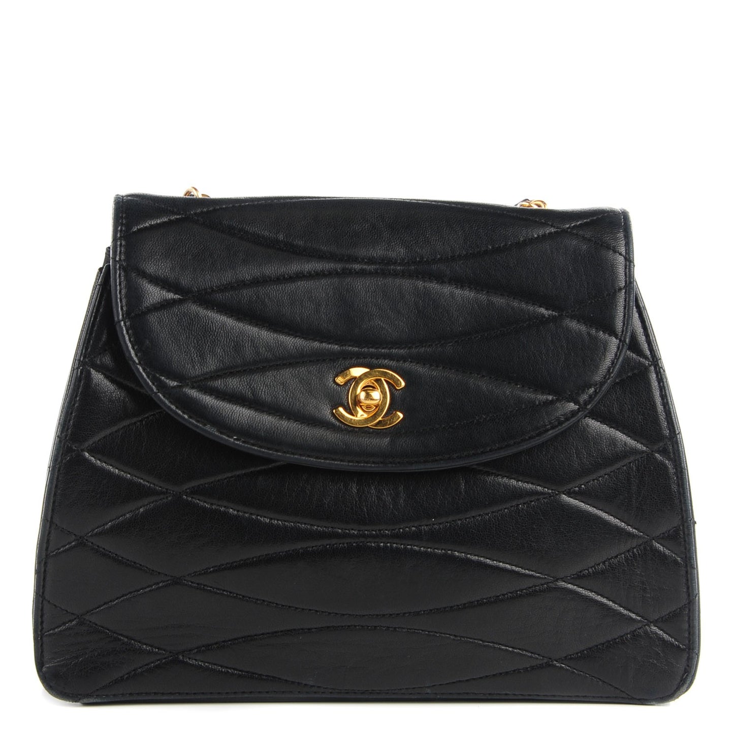 Lambskin Small Single Flap Black