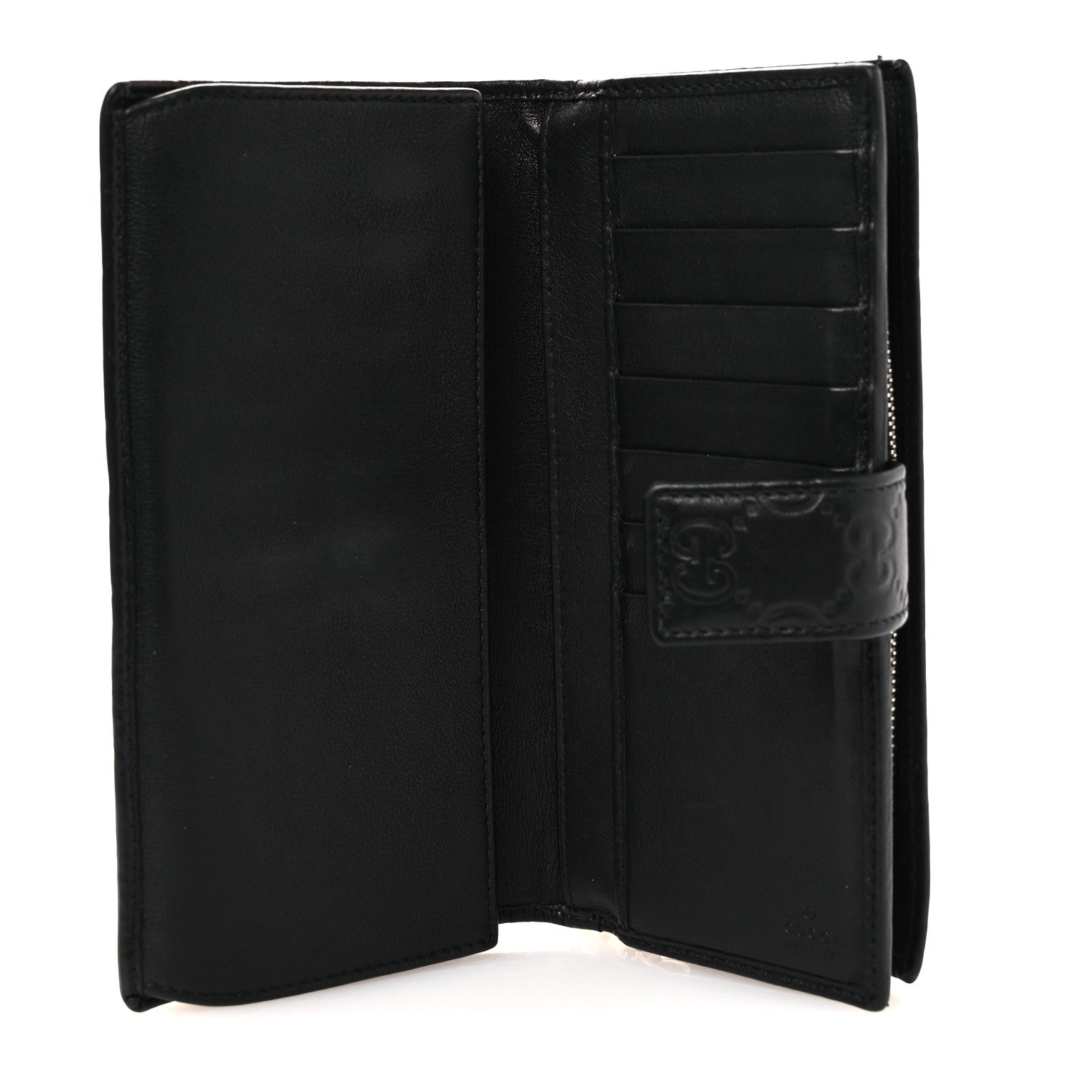 Gucci Guccissima Twins Continental Flap Wallet Black 5 of 9