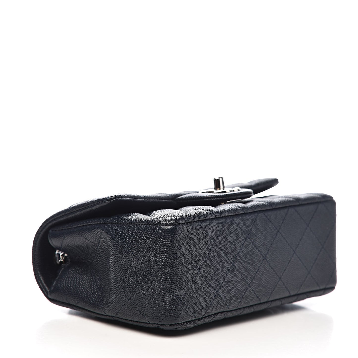 Caviar Quilted Mini Rectangular Flap Navy