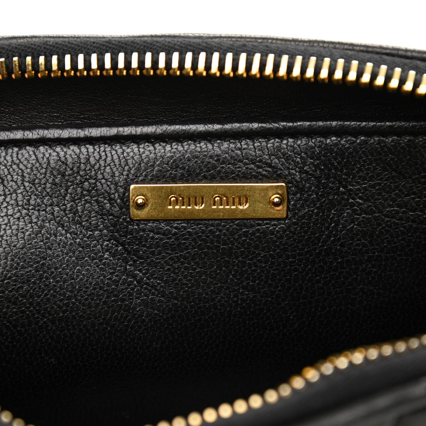 Nappa Matelasse Chain Zip Shoulder Bag Black