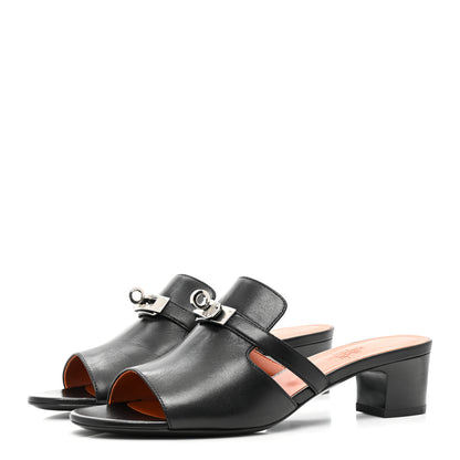 Hermes Goatskin Candy Sandals 37.5 Black 3 of 9