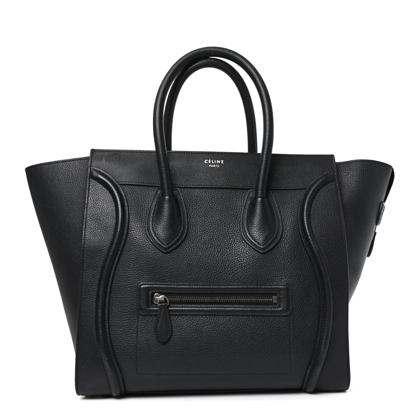 Drummed Calfskin Mini Luggage Black