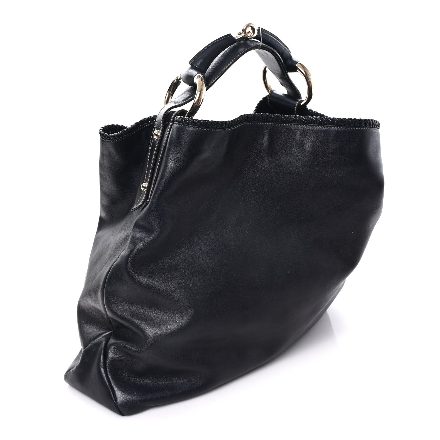 Gucci Calfskin Large Horsebit Chain Hobo Black 2 of 10