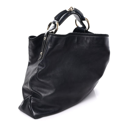 Gucci Calfskin Large Horsebit Chain Hobo Black 2 of 10