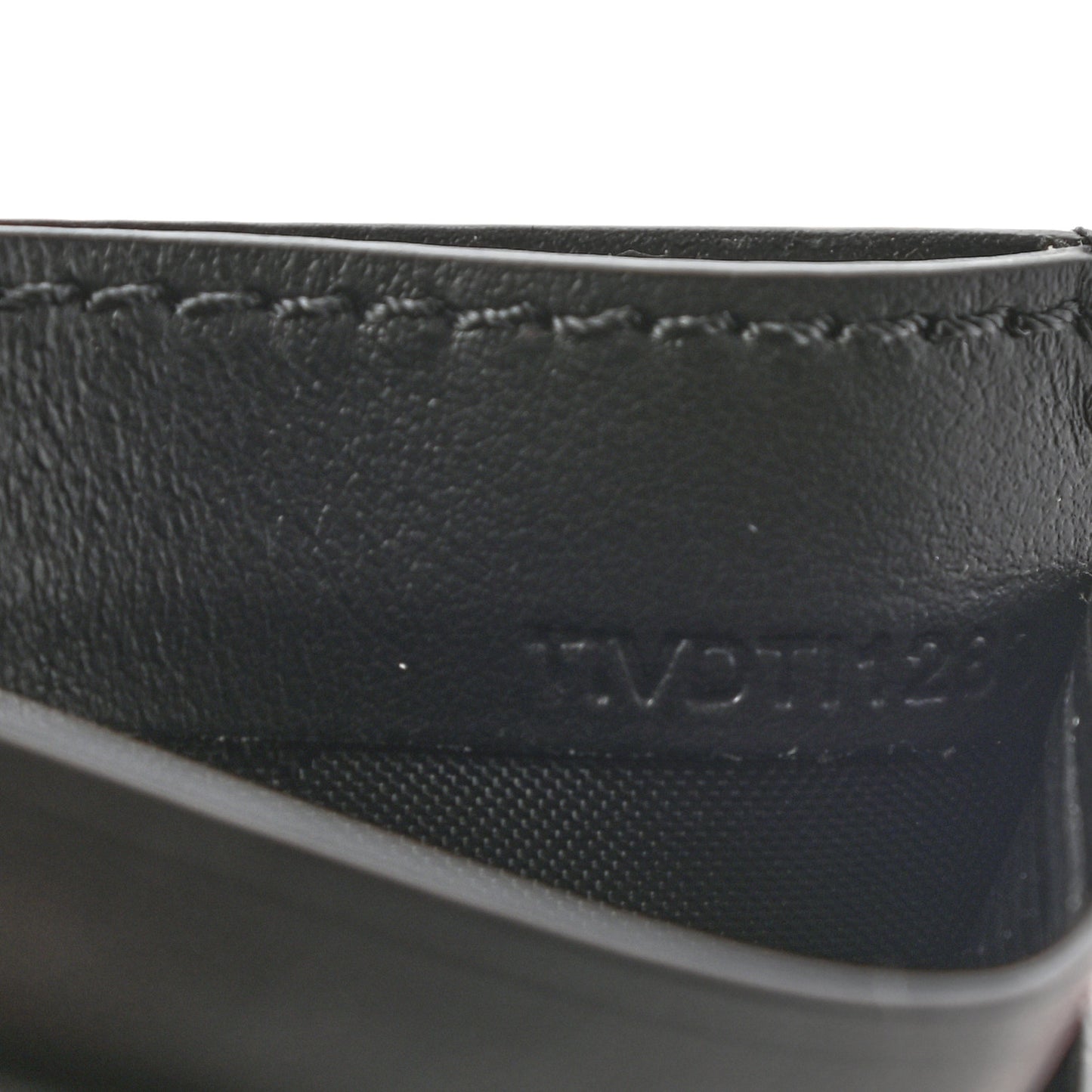 Vintage Check Calfskin Card Case Black