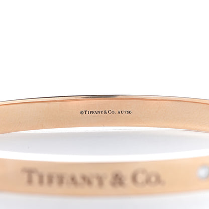 Tiffany 18K Rose Gold Diamond Hinged Bangle Bracelet 4 of 4