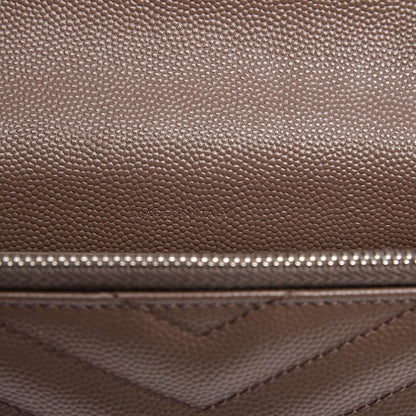 Saint Laurent Grain De Poudre Matelasse Chevron Monogram Envelope Chain Wallet Fard 7 of 10