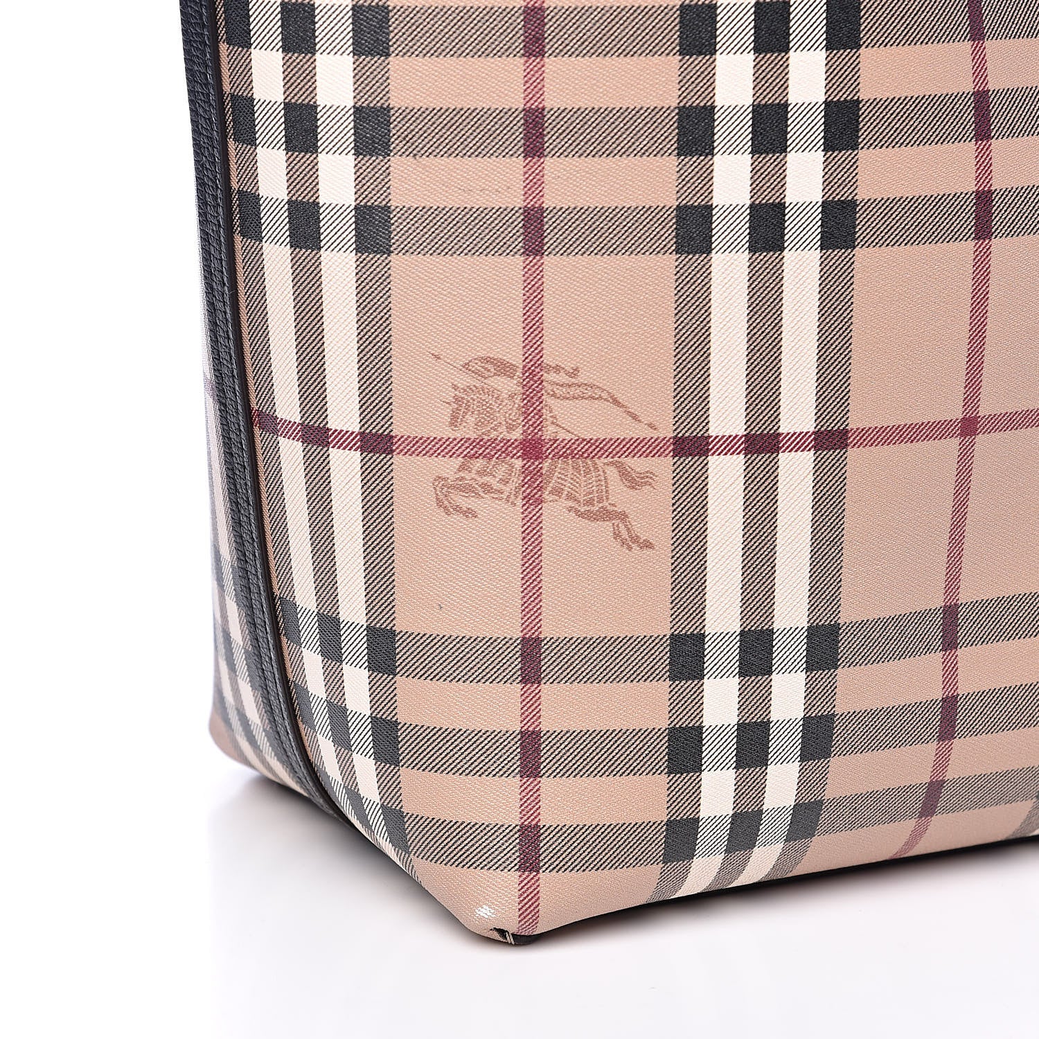 Burberry Grainy Calfskin Haymarket Check Medium Reversible Tote Black 13 of 16