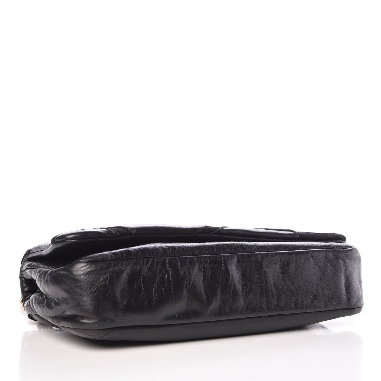Lambskin Jersey Scales Flap Black