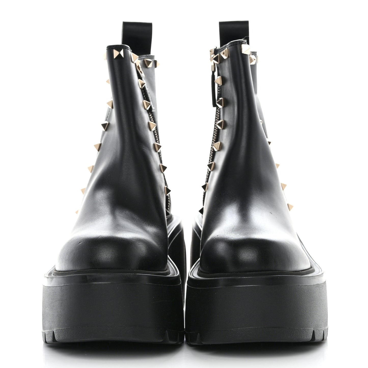 Calfskin Rockstud VLOGO Uniqueform Chelsea 55/85mm Flatform Ankle Boots 38 Black