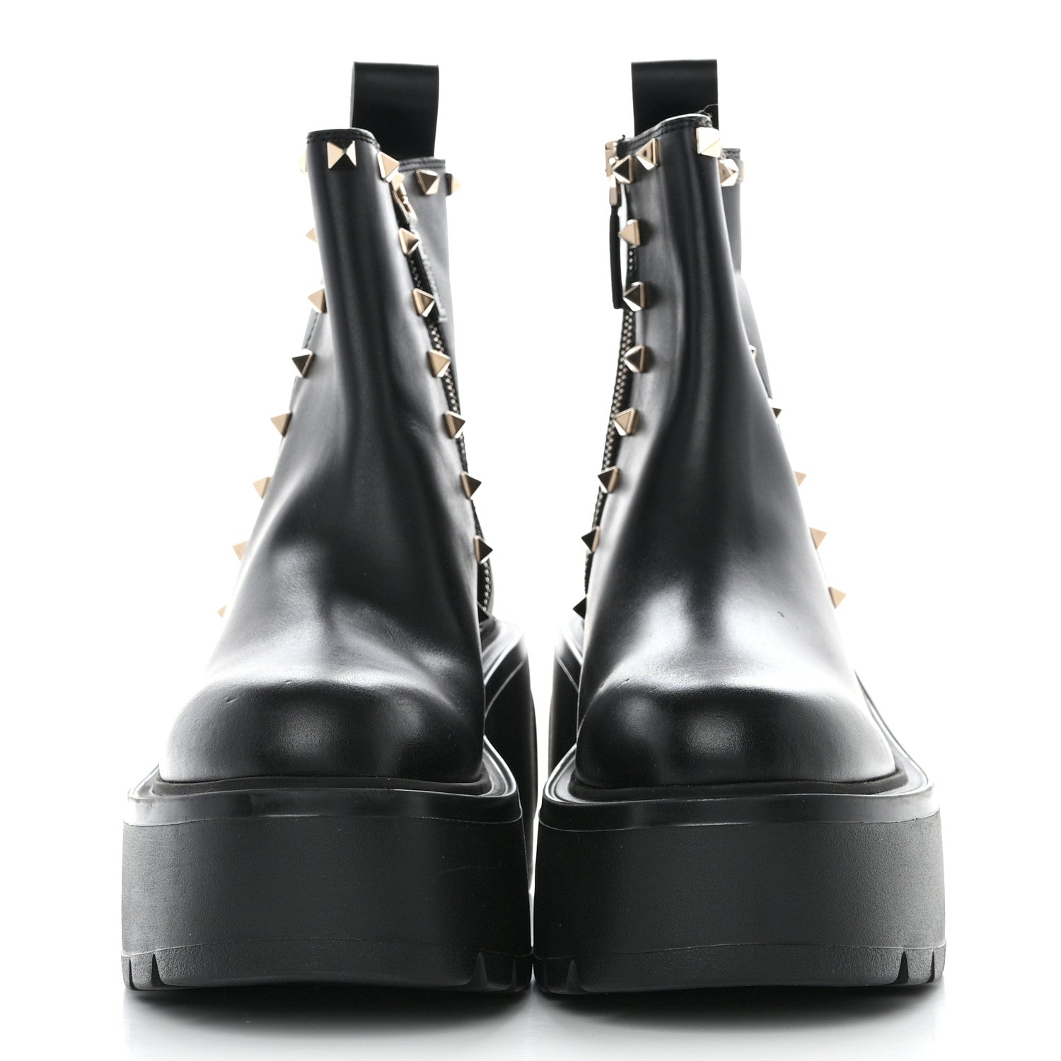 Valentino Garavani Calfskin Rockstud VLOGO Uniqueform Chelsea 55/85mm Flatform Ankle Boots 38 Black 2 of 9