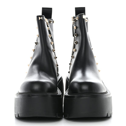 Valentino Garavani Calfskin Rockstud VLOGO Uniqueform Chelsea 55/85mm Flatform Ankle Boots 38 Black 2 of 9