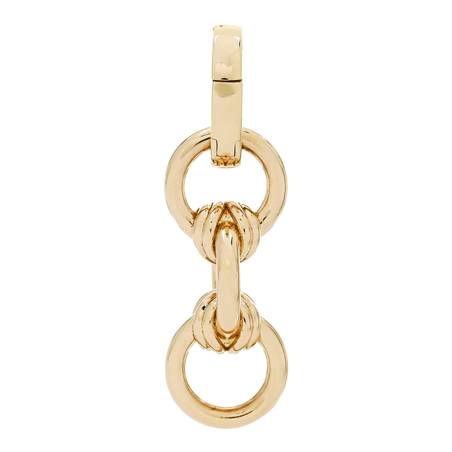 18K Yellow Gold Small Never Ending Knot Extension Oval Push Gate Annex Link