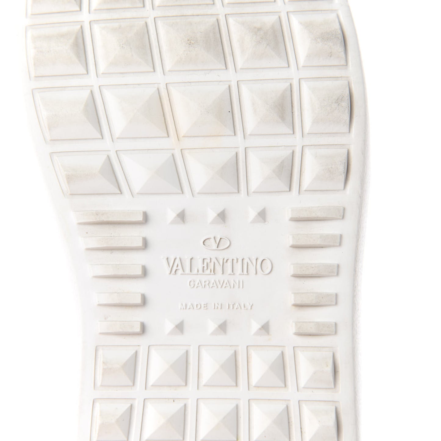 Calfskin VLTN Rockstud Open Sneakers 36.5 White