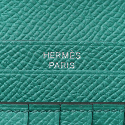 Hermes Epsom Shiny Alligator Bearn Touch Compact Wallet Vert Jade 6 of 8
