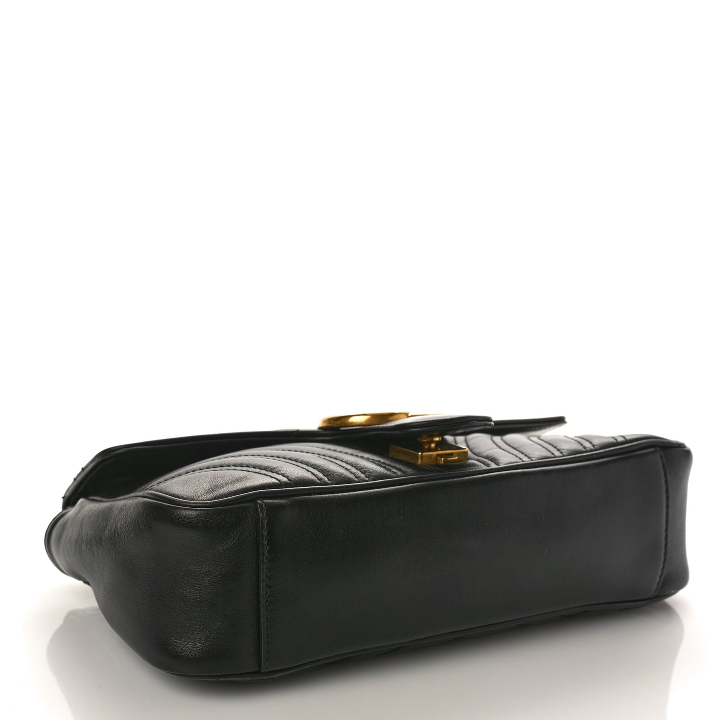 Calfskin Matelasse Small GG Marmont Shoulder Bag Black