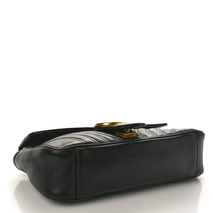 Gucci Calfskin Matelasse Small GG Marmont Shoulder Bag Black 4 of 9