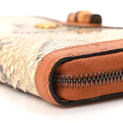 Gucci Snakeskin Ostrich Diana Continental Wallet Butter Ivory Paradise Cloud Natural Gold 9 of 10