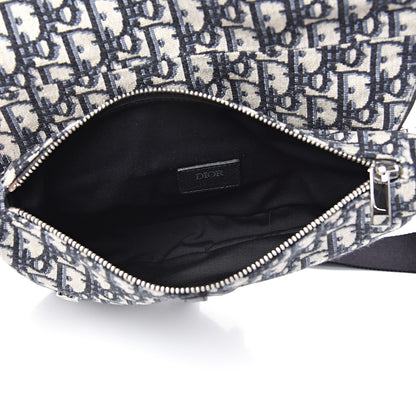 Christian Dior Oblique Mens Saddle Bag Blue 6 of 10