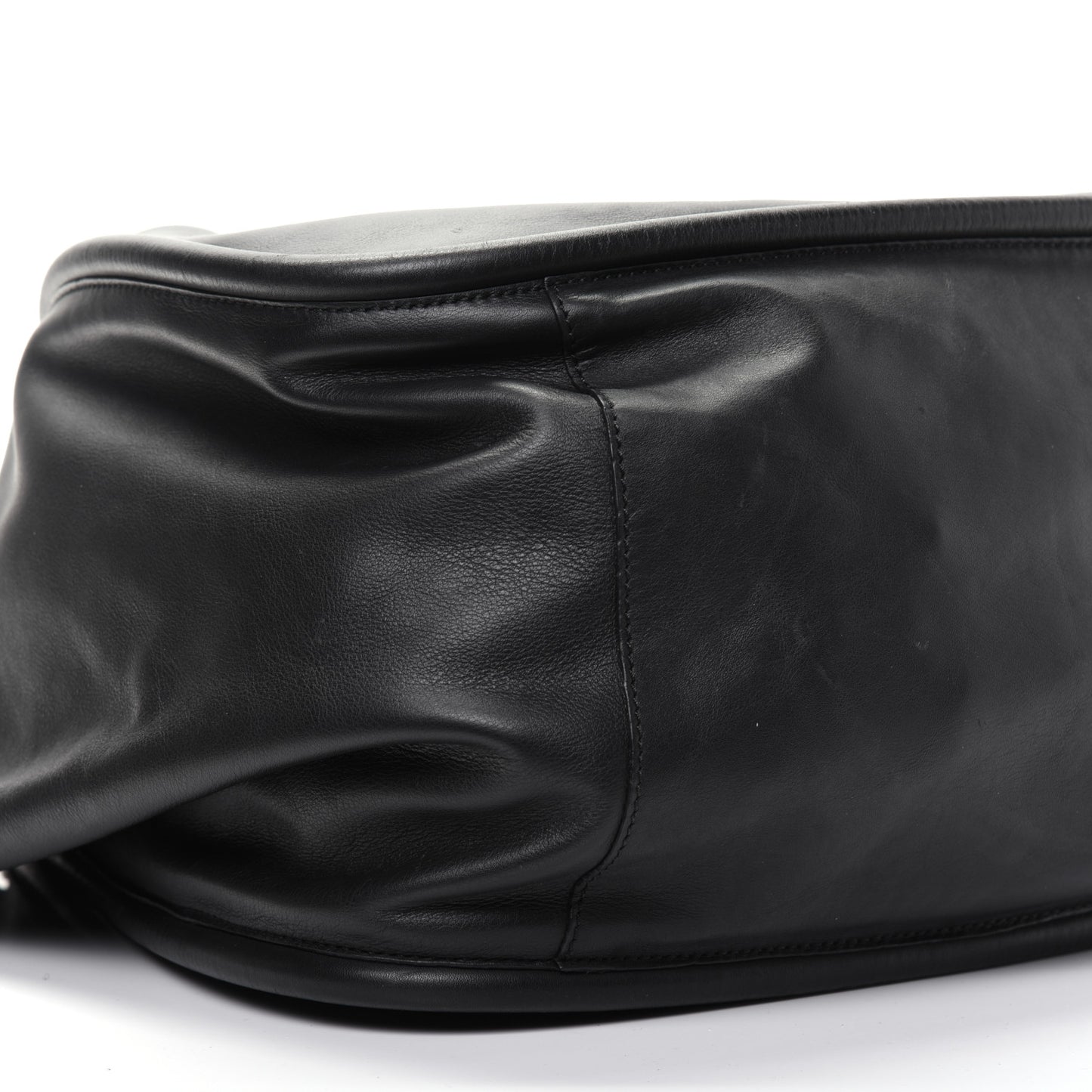 Calfskin XL Ruched Tote Black