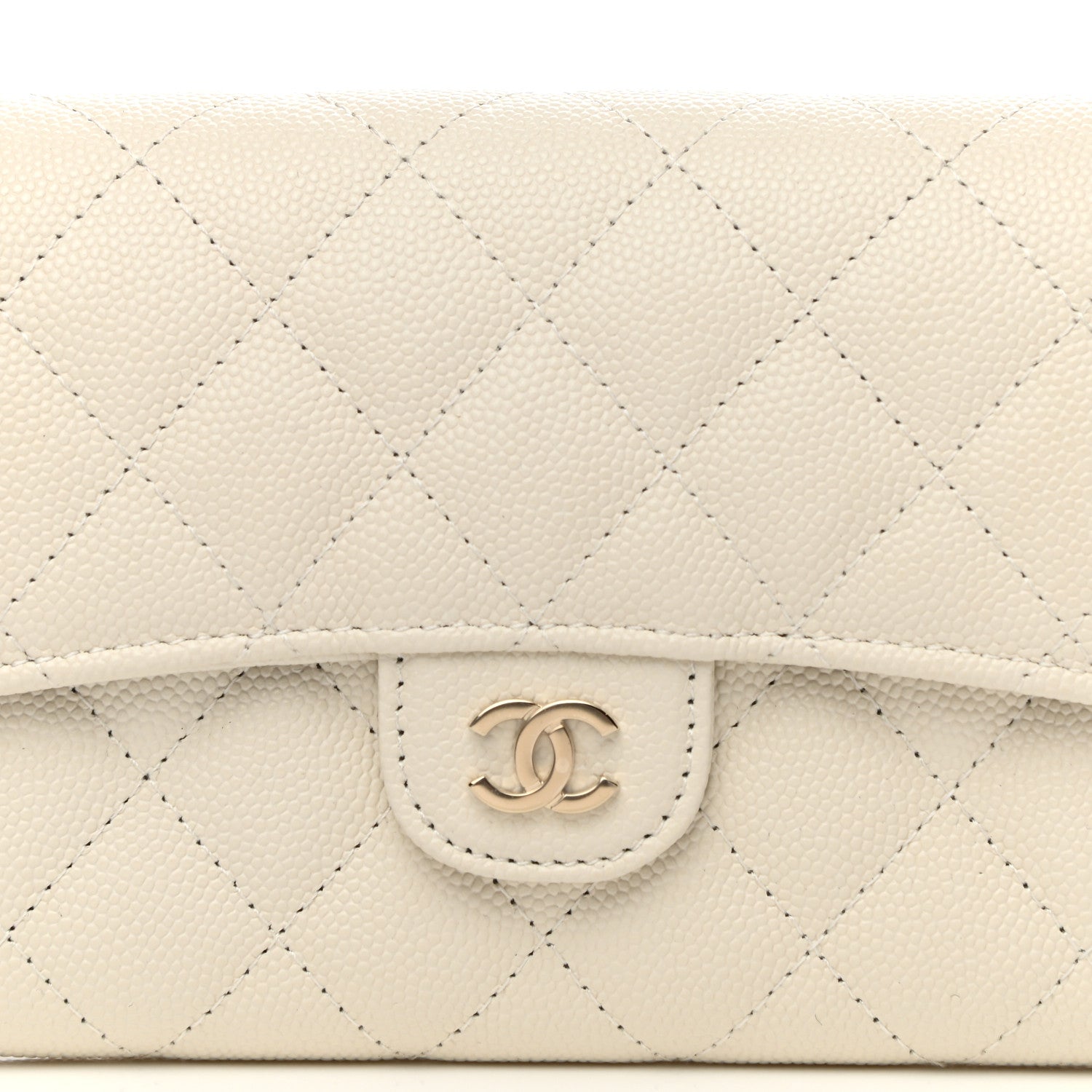 Chanel Caviar Quilted Medium Flap Wallet White 9 of 10
