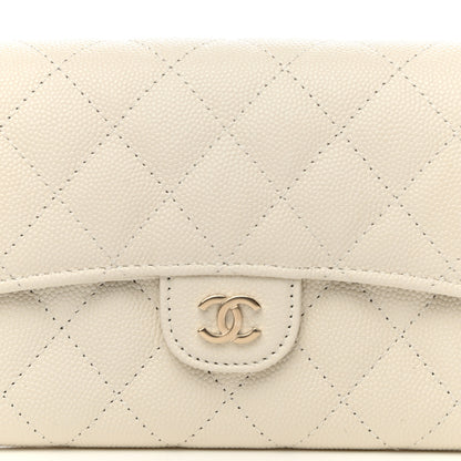 Chanel Caviar Quilted Medium Flap Wallet White 9 of 10
