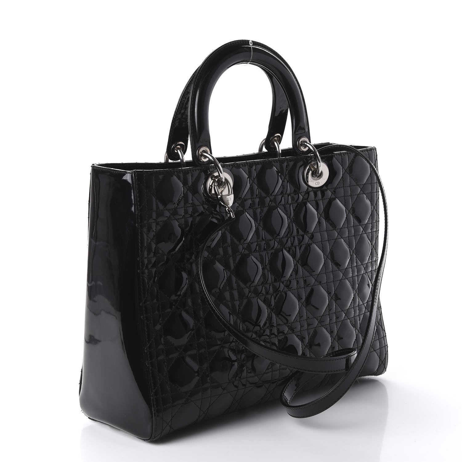Christian Dior Patent Cannage Large Lady Dior Black 3 of 9