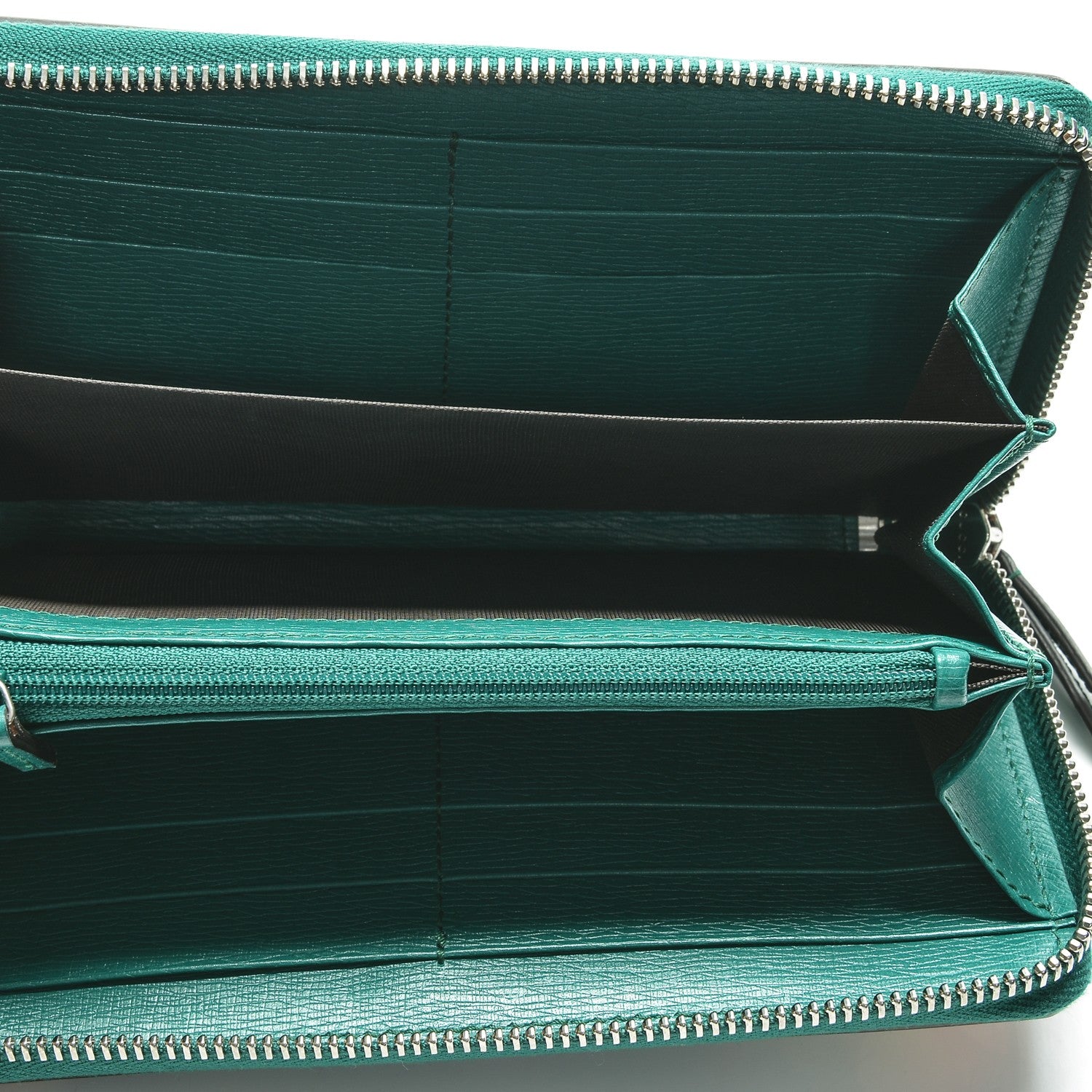 Gucci Calfskin Blooms Print Zip Around Wallet Bright Emerald Multicolor 5 of 6