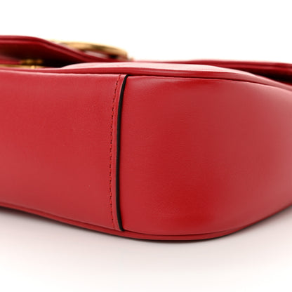 Gucci Calfskin Matelasse Mini GG Marmont Shoulder Bag Hibiscus Red 10 of 12