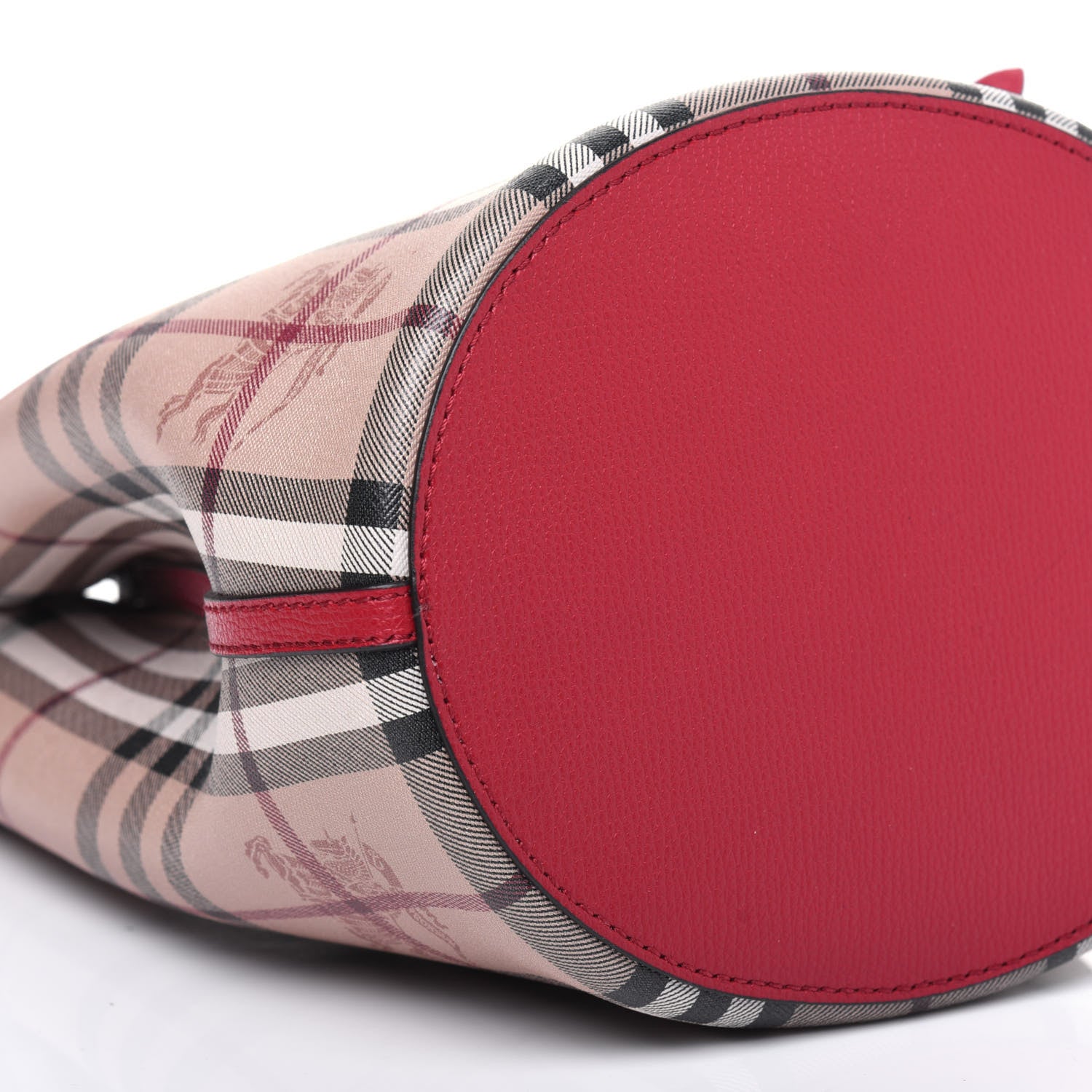 Burberry Haymarket Check Colours Small Lorne Bucket Crossbody Poppy Red 8 of 9