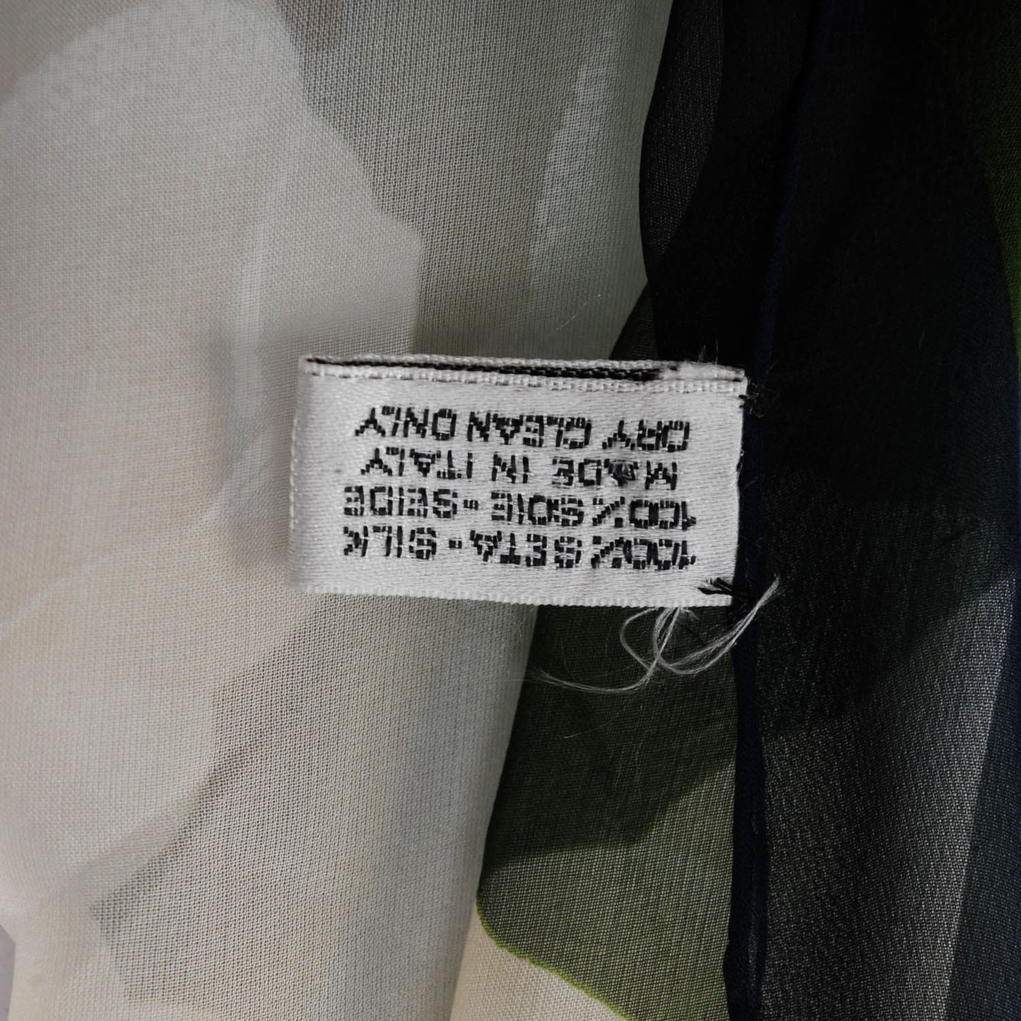 Silk Camellia Flower Square Scarf Navy