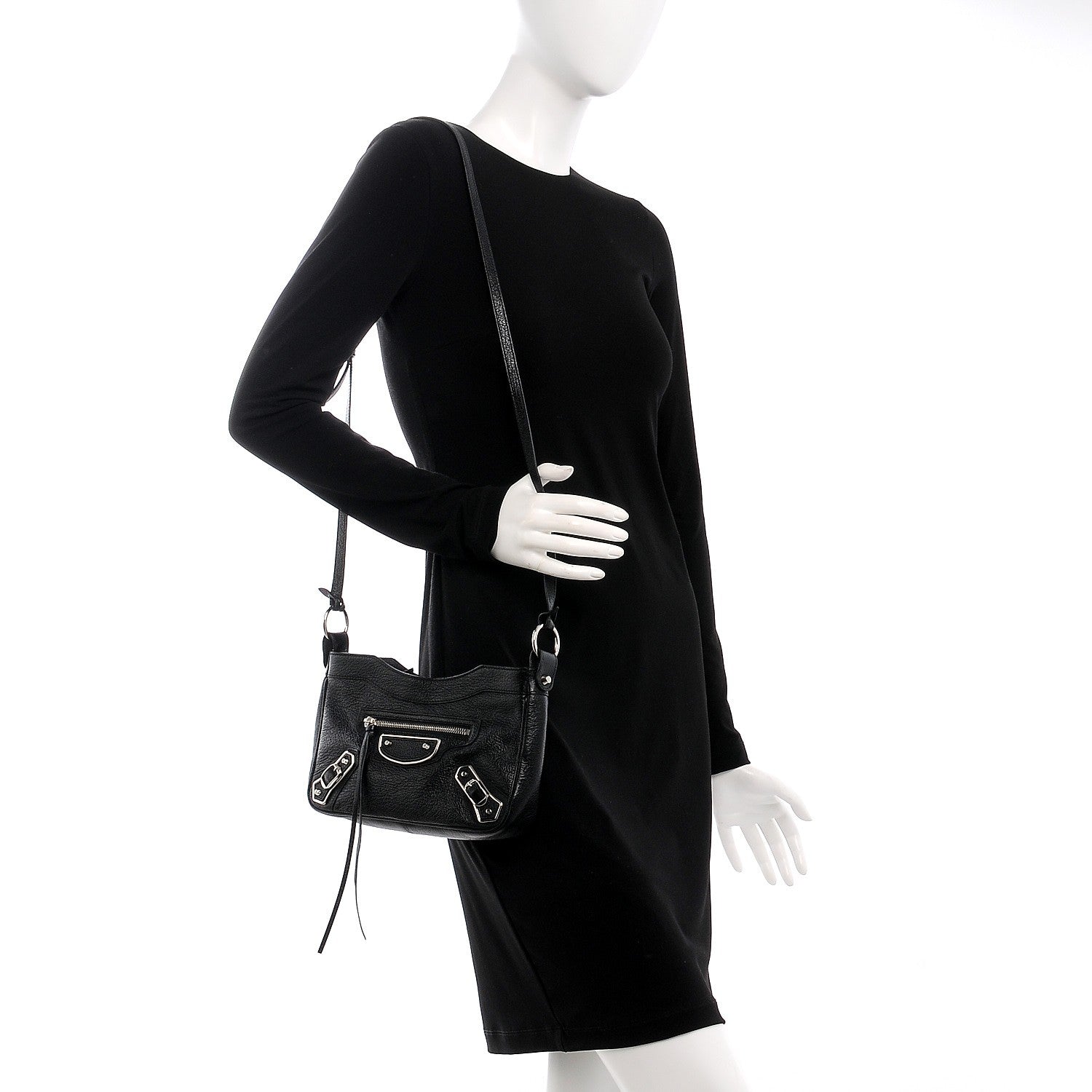 Balenciaga Chevre Silver Metallic Edge Hardware Hip Black 2 of 7