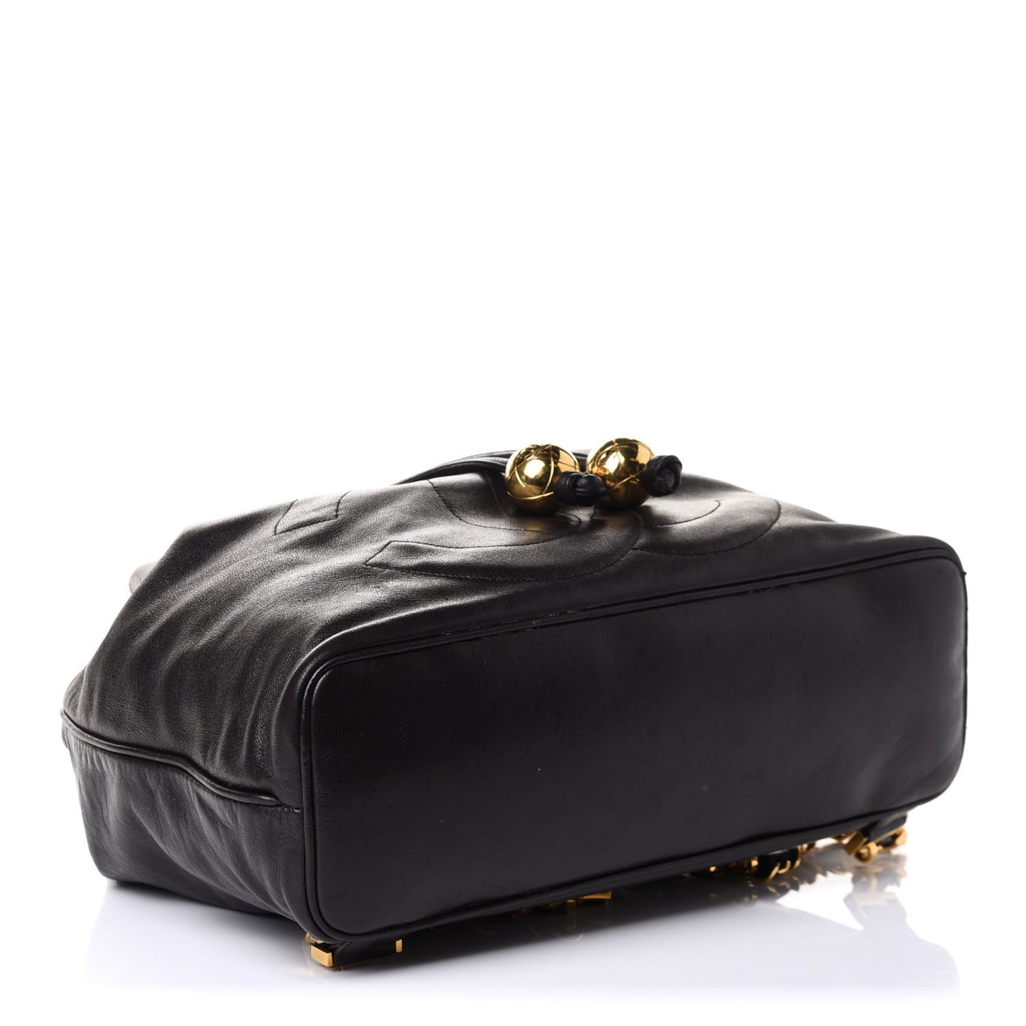 Lambskin CC Drawstring Backpack Black