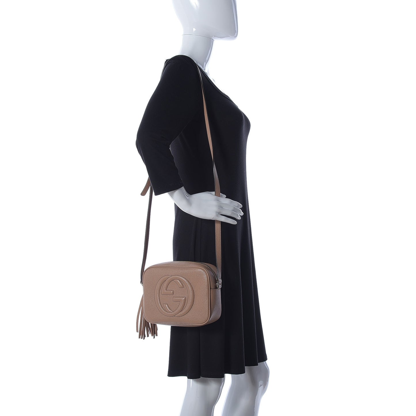 Pebbled Calfskin Small Soho Disco Bag Camelia