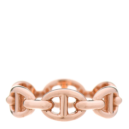 Hermes 18K Rose Gold PM Chaine D'Ancre Enchainee Ring 51 5.75 1 of 8
