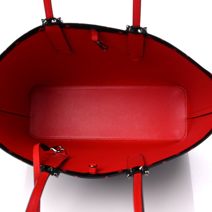 Christian Louboutin Perforated Calfskin Degrade Loubinthesky East West Cabata Tote Black Red 6 of 11