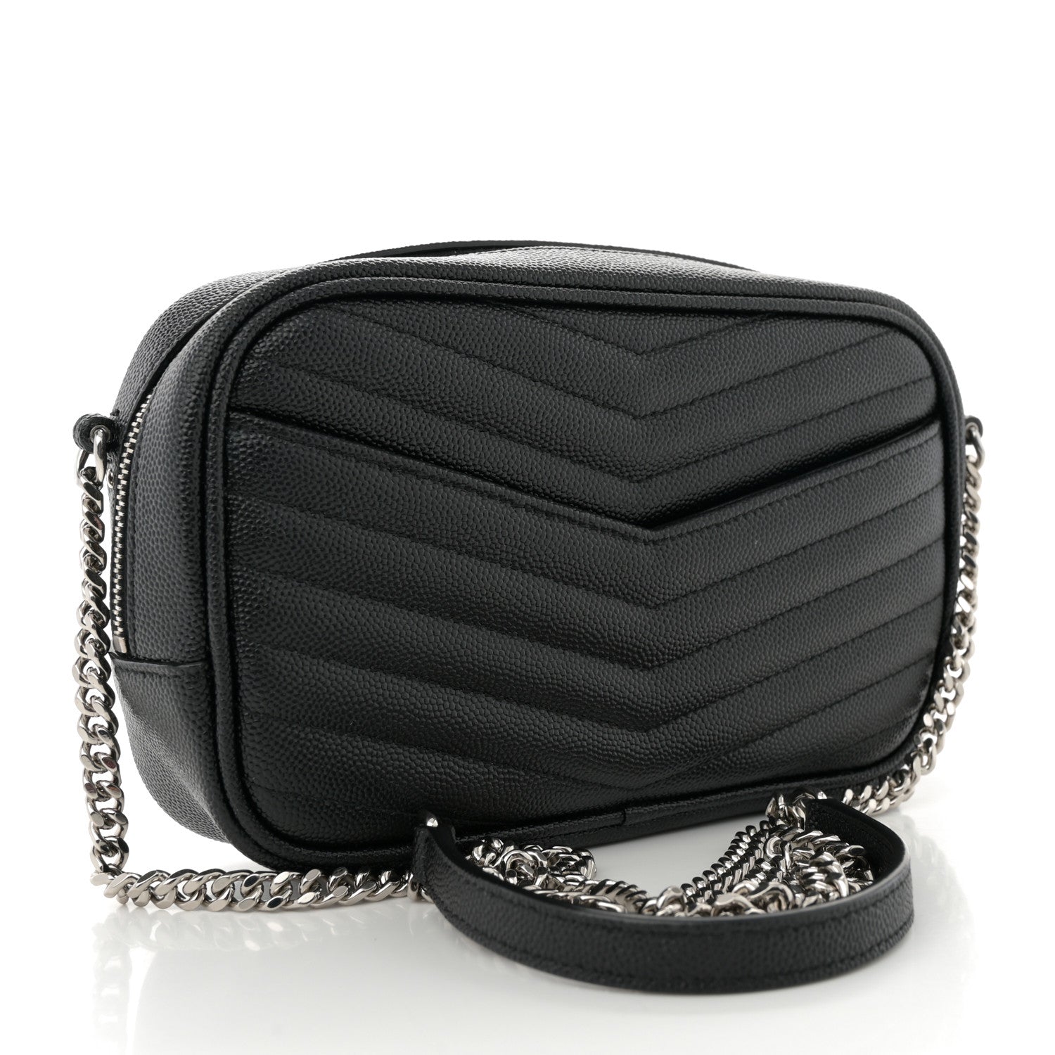 Saint Laurent Grain De Poudre Matelasse Monogram Mini Lou Camera Bag Black 3 of 11