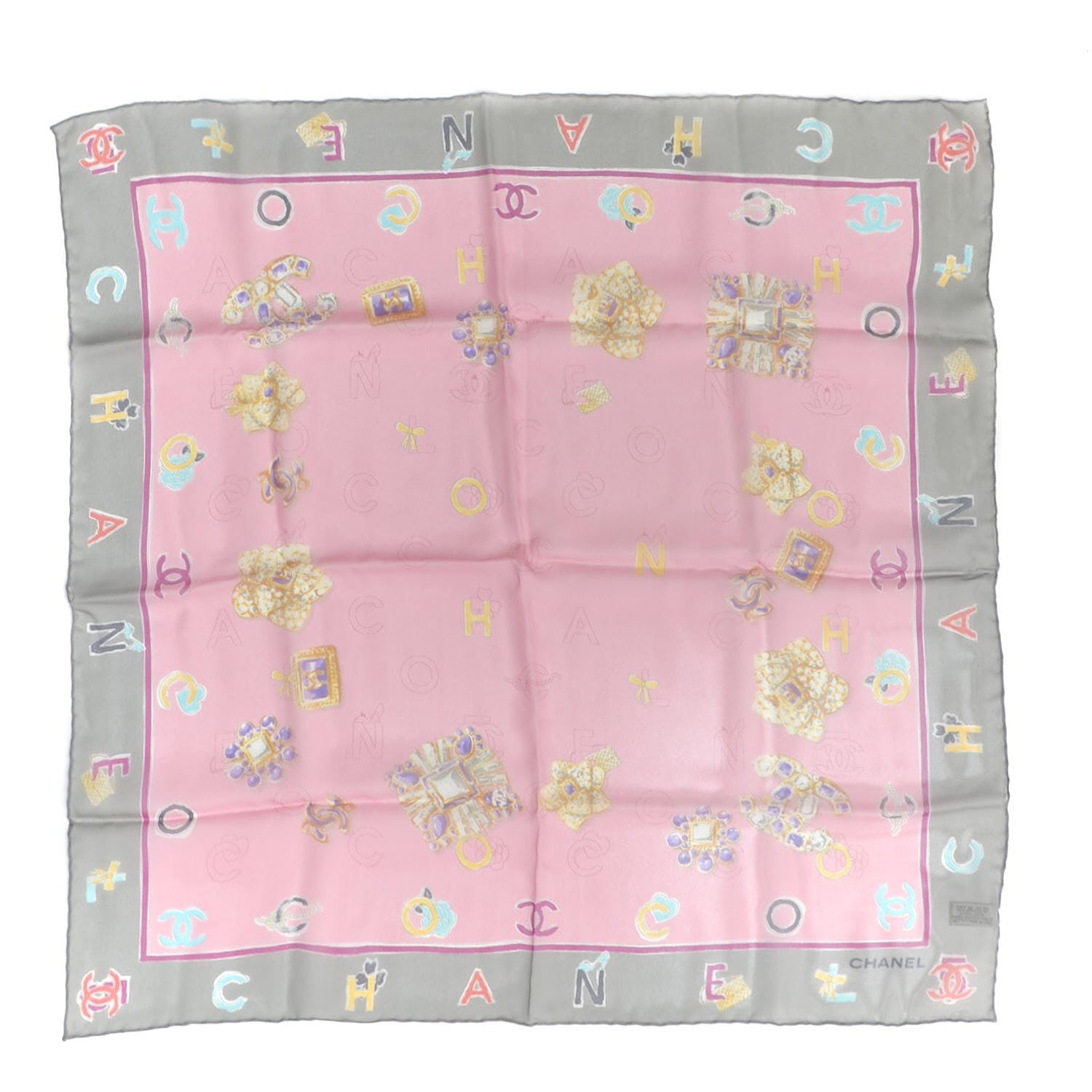 Chanel Silk CC Square Scarf Pink 1 of 5