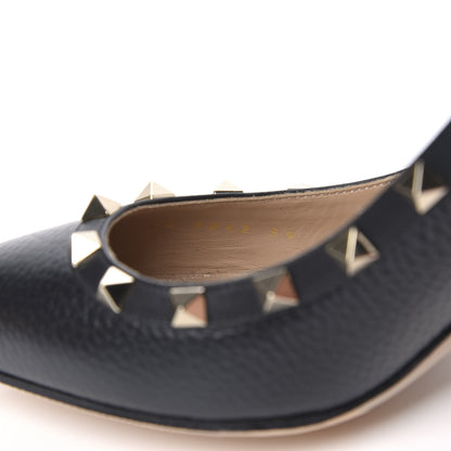 Valentino Garavani Pebbled Calfskin Rockstud 85mm Pumps 39 Black 8 of 8