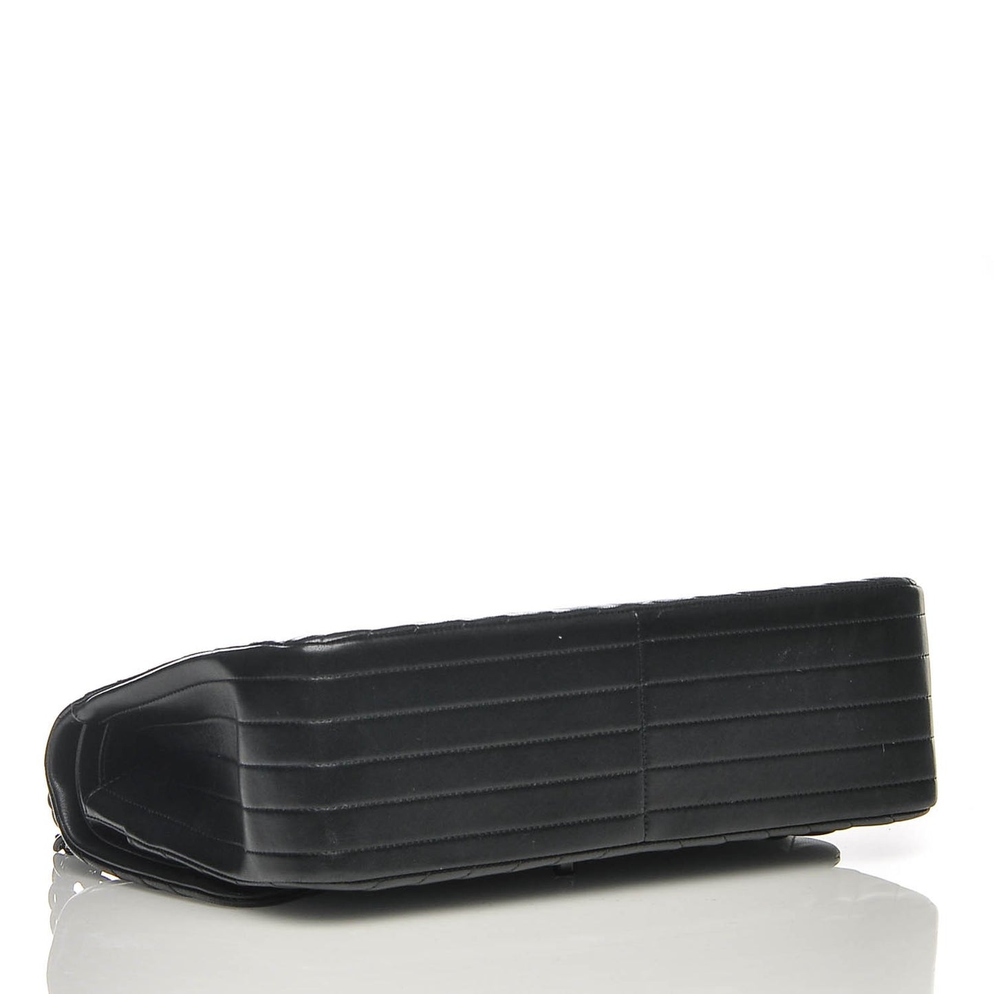 Lambskin Chevron Quilted Jumbo Double Flap So Black