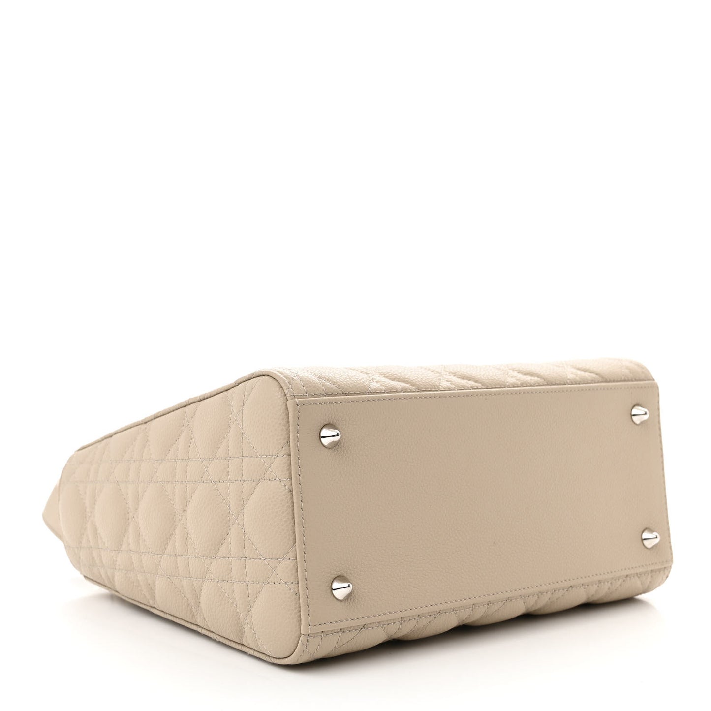 Grained Calfskin Cannage Medium Lady Dior Natural
