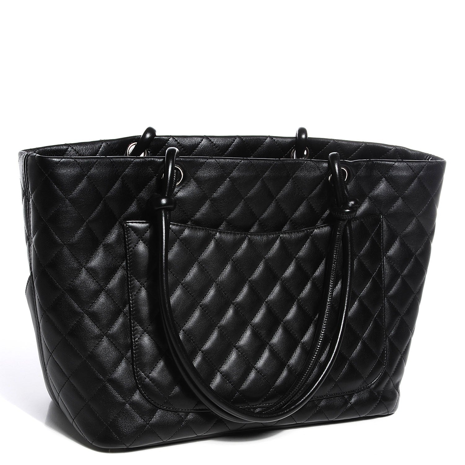 Chanel Calfskin Quilted Large Cambon Tote Black White 3 of 7