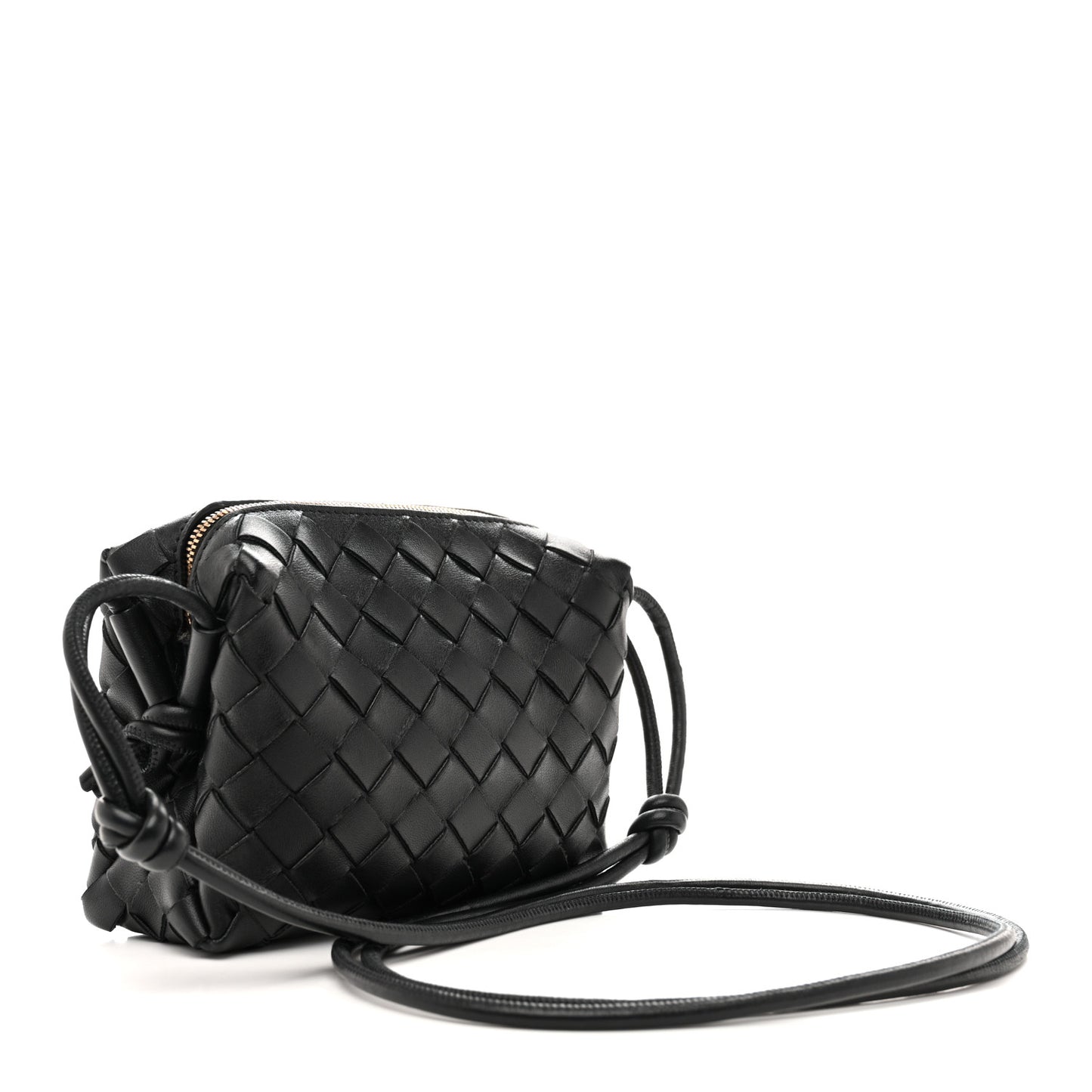 Nappa Intrecciato Mini Loop Camera Bag Black