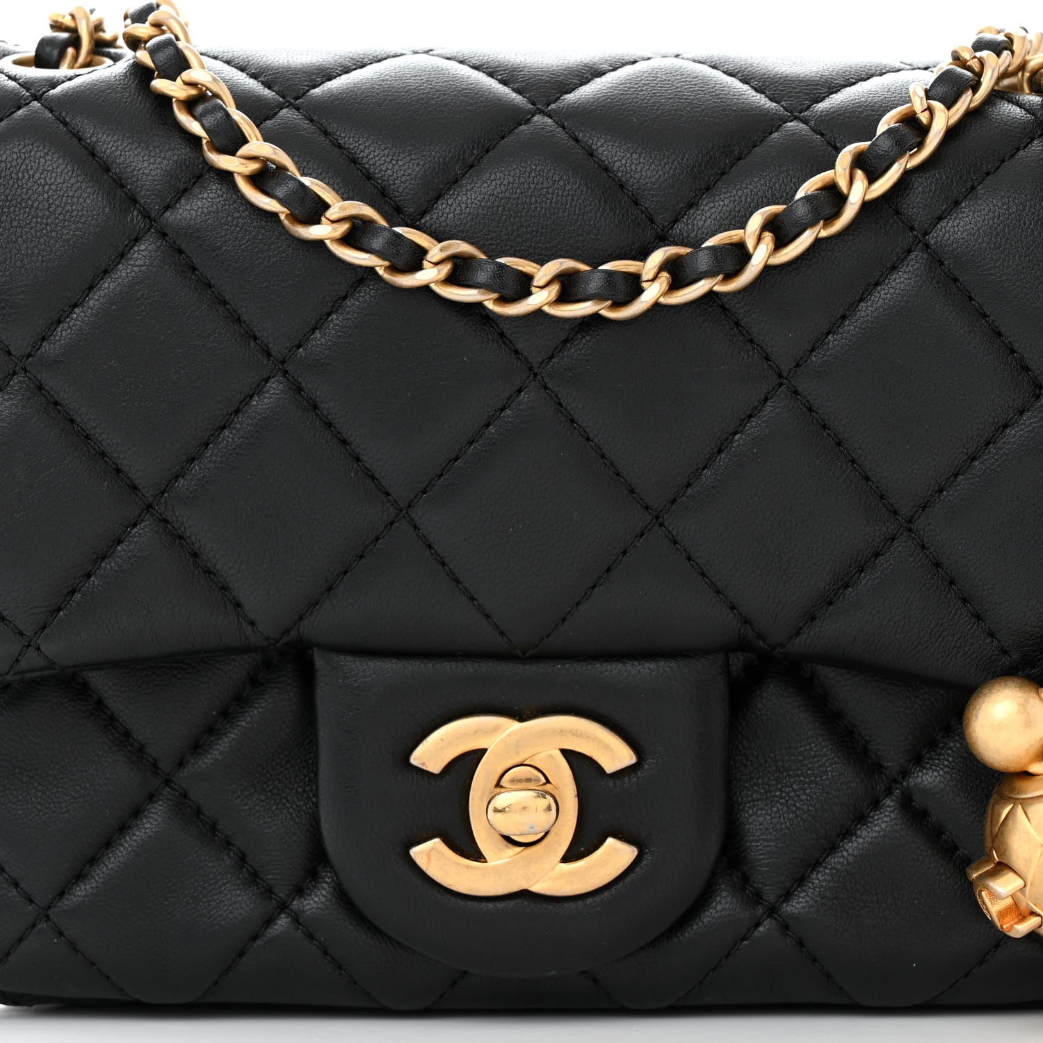 Chanel Lambskin Quilted Mini Pearl Crush Flap Black 8 of 12