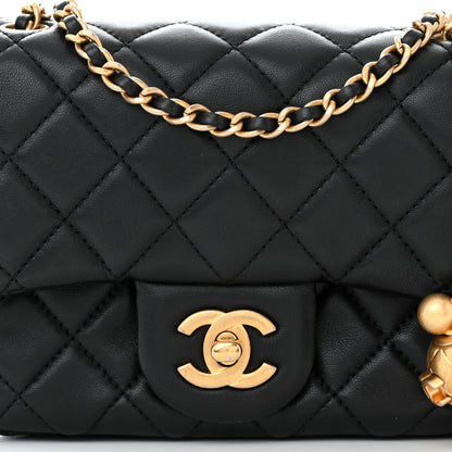 Chanel Lambskin Quilted Mini Pearl Crush Flap Black 8 of 12