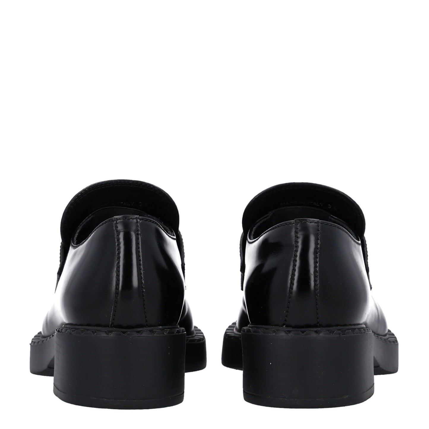 Spazzolato Metal Triangle Logo 50mm Loafers 36 Black